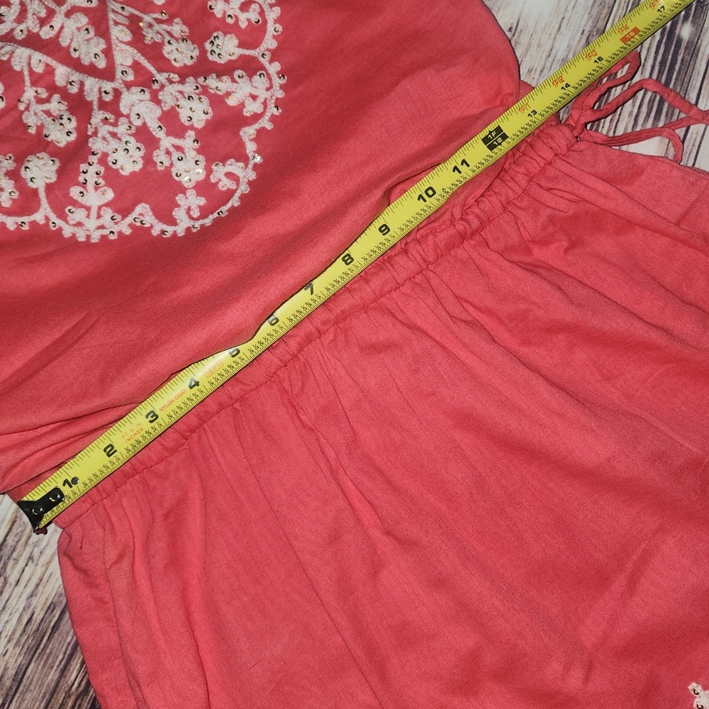 CYNTHIA ROWLEY Swim CoverUp Dress L Strapless Sequin Embroidered‎ Boho Cottage - Picture 12 of 15